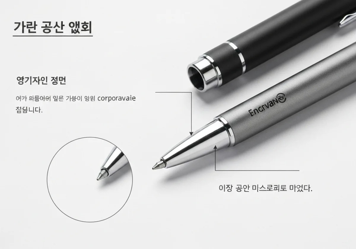 기업 볼펜 각인 인쇄 필기감 옵션 선택 비교