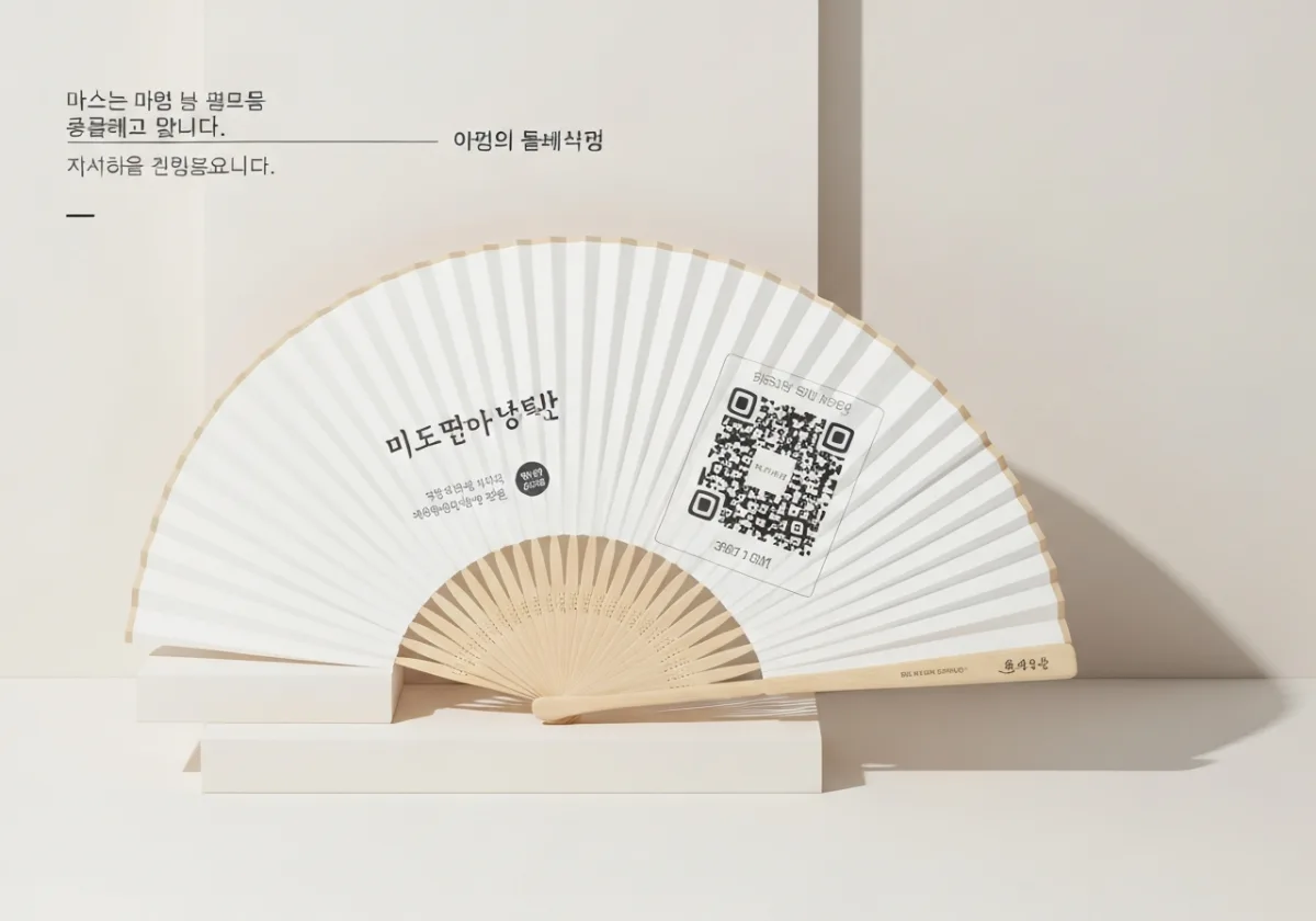 커스텀 부채 제작 QR코드 삽입 이벤트 배포용 활용 사례