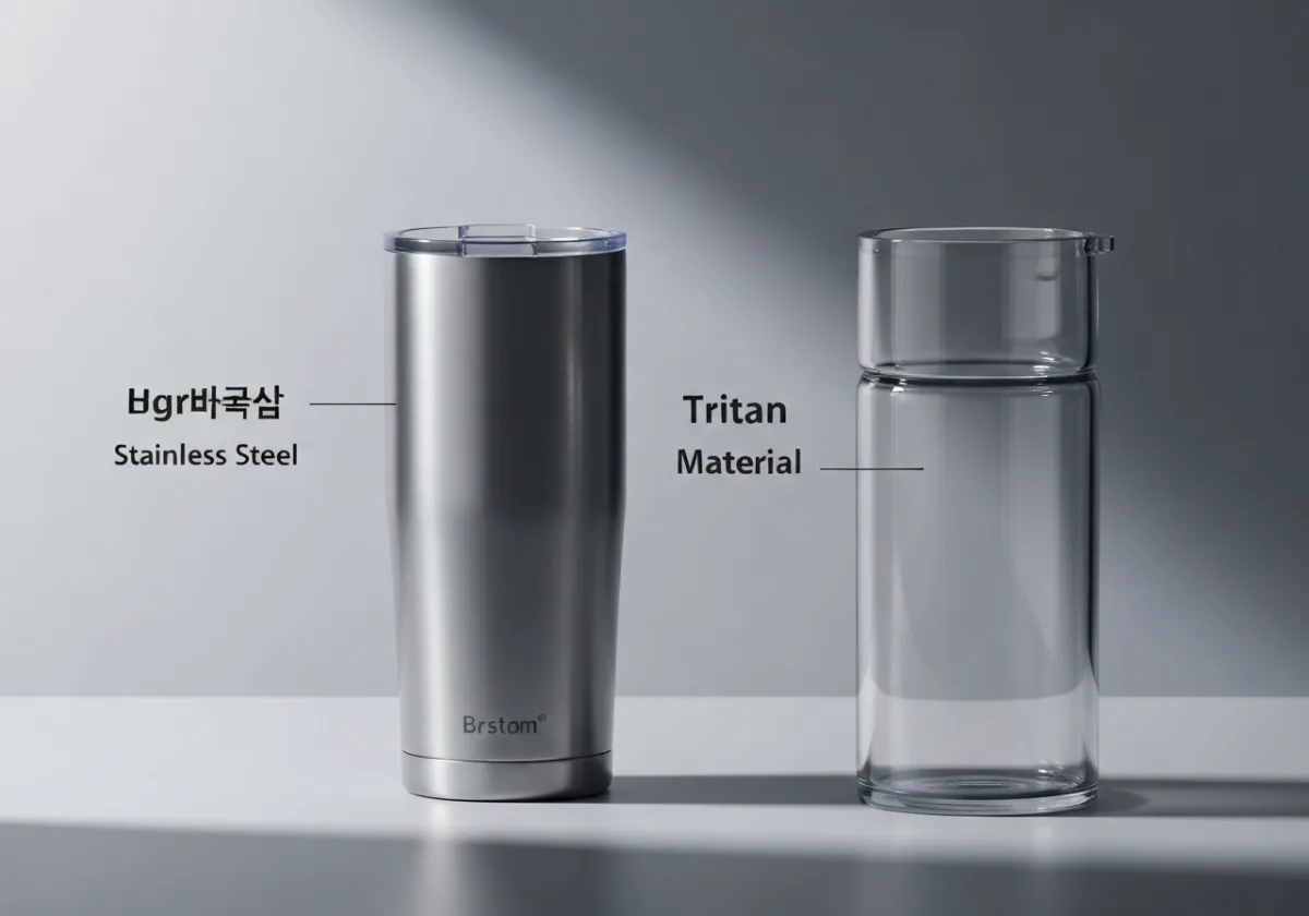 커스텀 텀블러 스테인리스 트라이탄 유리 소재 비교